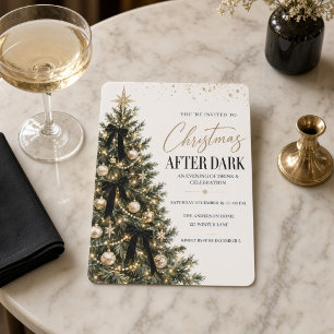 Black Bow Christmas After Dark Party Invitation