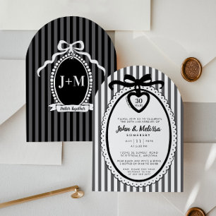 Black Bow Coquette Anniversary Party Invitation