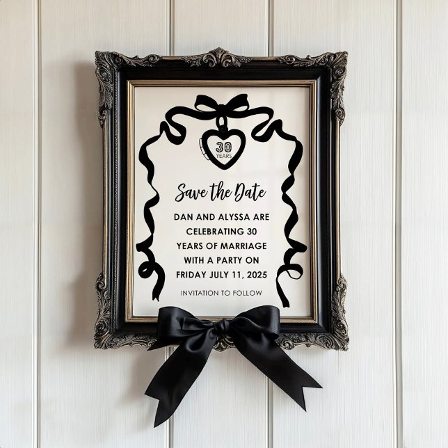 Black Bow Coquette Anniversary Party Invitation (Creator Uploaded)