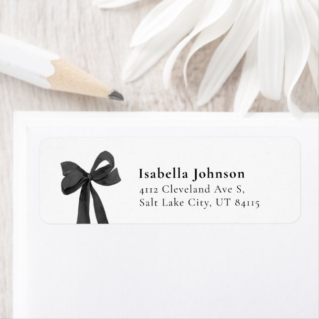 Black Bow Coquette Graduation Return Address (Insitu)