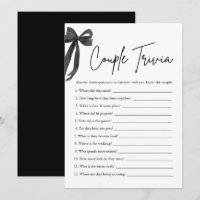 Black Bow Couple Trivia Bridal Shower Game 