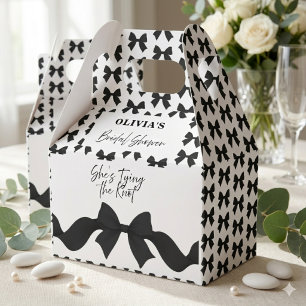 Black Bow Cute She's Tying the Knot Bridal Shower Favour Box