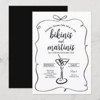 Black Bow Elegant Bikinis and Martinis Birthday