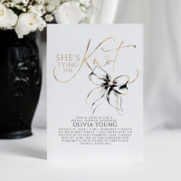 Black Bow Elegant Modern Minimalist Bridal Shower