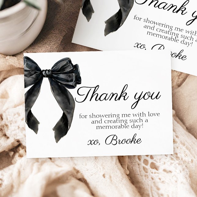 Black Bow French Bridal Shower thank you (Creator Uploaded)