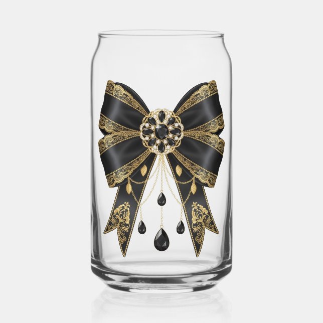 black bow  gala can glass (Front)