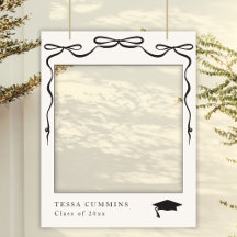 Black Bow Girl Graduation Selfie Frame Photo Prop