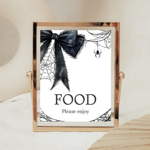 Black Bow Gothic Little Boo Food Sign