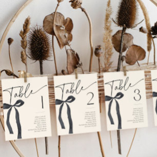 Black Bow Gothic Tying the Knot Table Name Cards