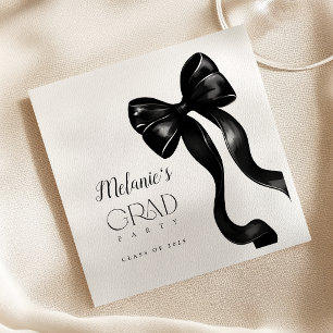 Black Bow Grad Party  Napkin
