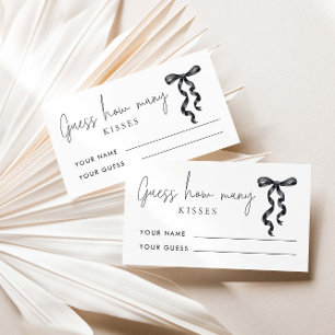 Black Bow Guess How Many Kisses Bridal Game  Enclosure Card