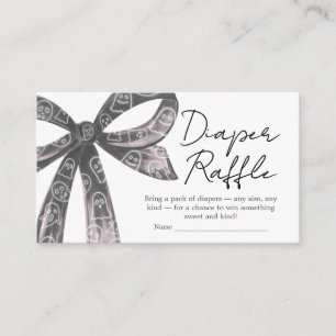 Black Bow Halloween Baby Shower Diaper Raffle Enclosure Card