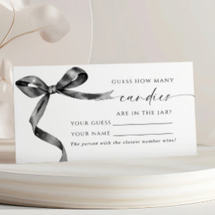 Black Bow How Many Candies Shower Game card
