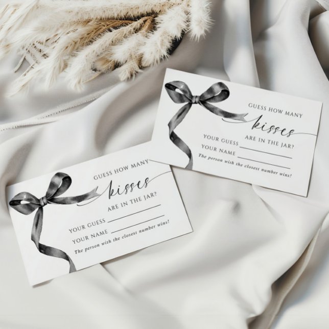 Black Bow How Many Kisses Shower Game card (Creator Uploaded)