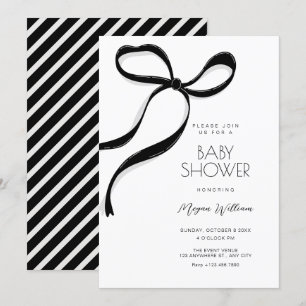 Black bow invitation