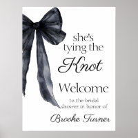 Black bow knot Bridal Shower Welcome