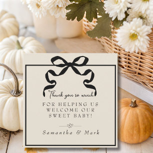 Black  Bow Labour & Delivery NICU Hospital   Thank You Card