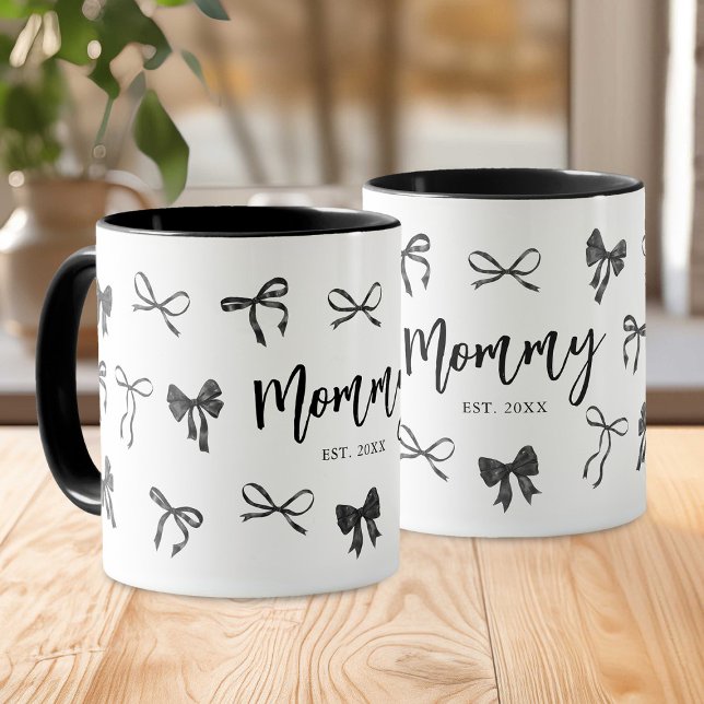 Black Bow Mummy Year Established Mug (Creator Uploaded)