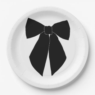 Black Bow Paper Plate