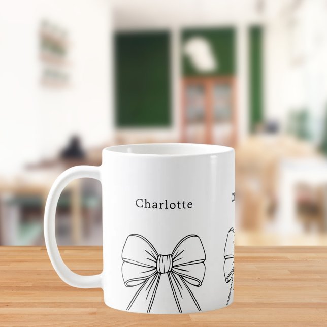 Black bow script name coffee mug (Creator Uploaded)
