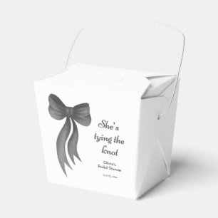 Black Bow She's Tying the Knot Bridal Shower Favour Box