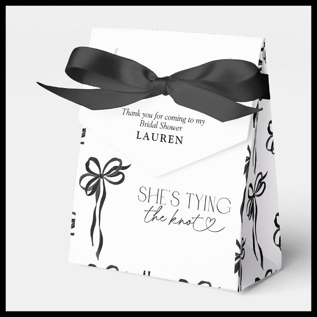 Black Bow She's Tying The Knot Bridal Shower Favour Box (Creator Uploaded)