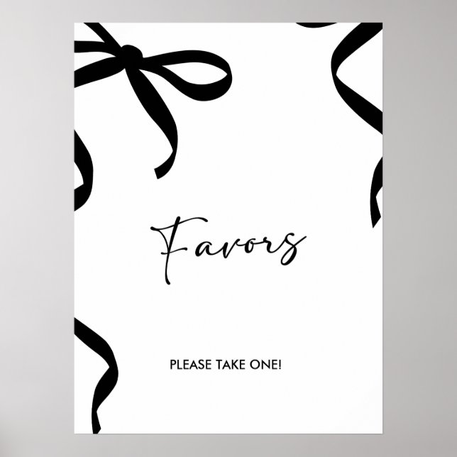 Black Bow She's Tying the Knot Bridal Shower Poster (Front)