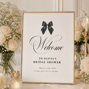 Black Bow She's Tying the Knot Bridal Shower Poster