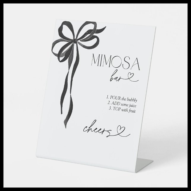 Black Bow She's Tying The Knot Mimosa Bar Pedestal Sign (Creator Uploaded)