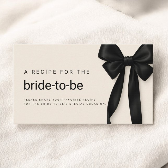 Black Bow She's Tying the Knot Recipe Share Enclosure Card (Creator Uploaded)