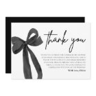 Black Bow She's Tying the Knot Thank You Card