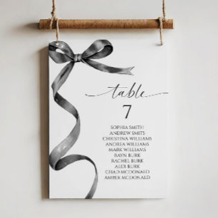 Black Bow Table Number Seating Chart