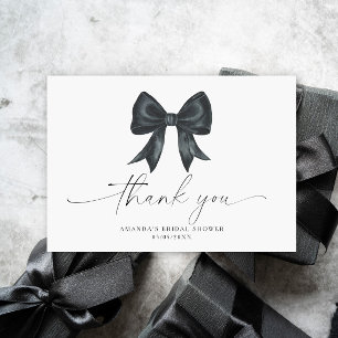 Black Bow Thank you Bridal shower Card