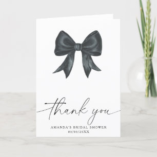 Black Bow Thank you Bridal shower  Card