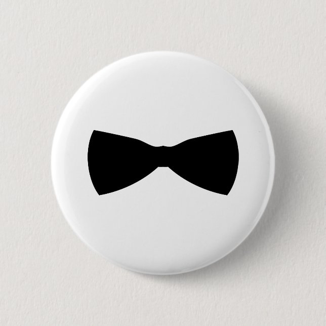 black bow tie 6 cm round badge (Front)