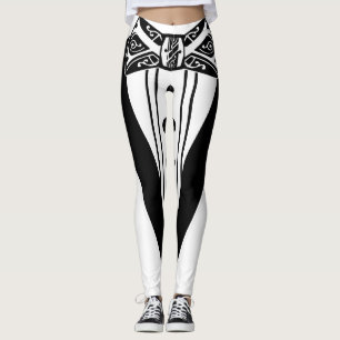 Black Bow Tie And Tux Leggings