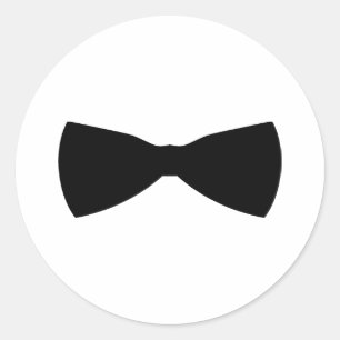 black bow tie classic round sticker