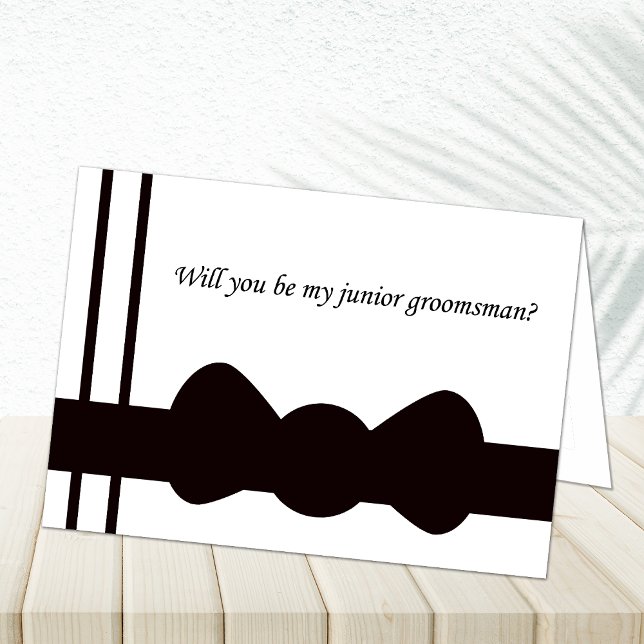 Black Bow tie Junior Groomsmen Cards (Creator Uploaded)