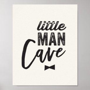 Black Bow Tie Little Man Cave Boy Baby Nursery Art Poster