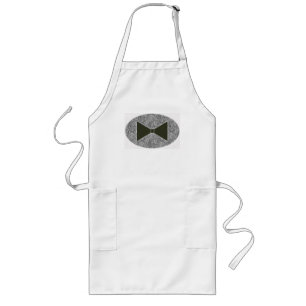 Black  Bow Tie Long Apron