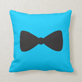 Black Bow Tie Polka Dot Throw Pillow
