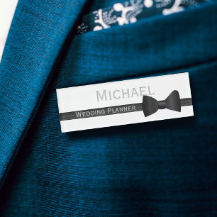 Black Bow Tie Wedding Planner Magnetic Name Tag