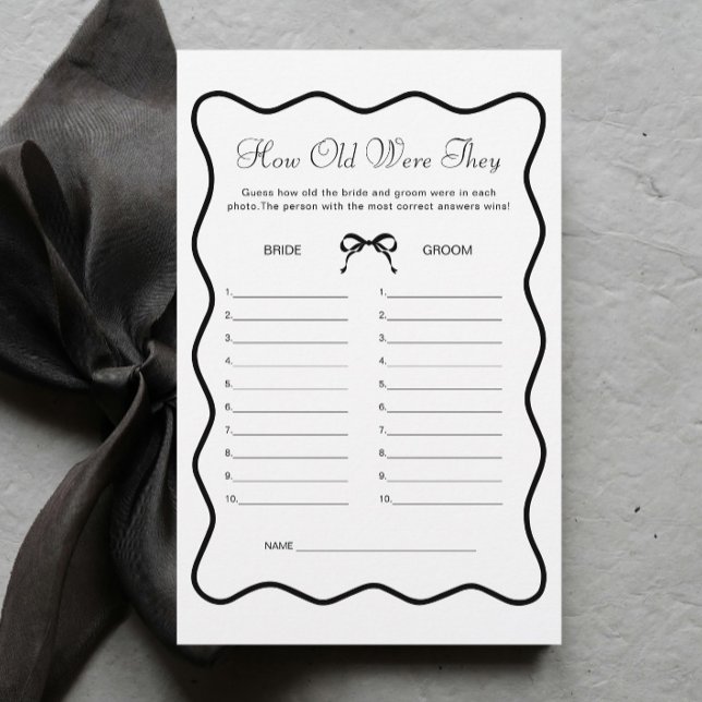 Black Bow Tying the Knot Bridal Shower Guess Age (Creator Uploaded)