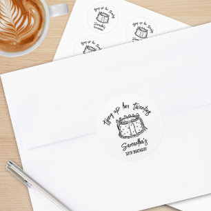 Black Bow Tying Up Her Twenties 30th Birthday  Classic Round Sticker