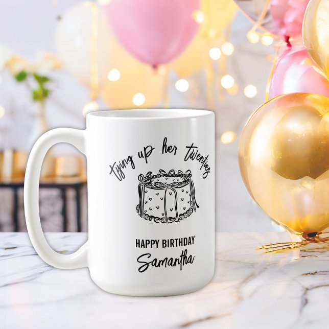 Black Bow Tying Up Her Twenties 30th Birthday  Coffee Mug (Creator Uploaded)