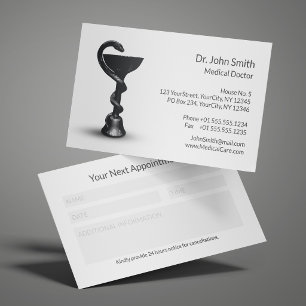 Black Bowl of Hygieia Medical Reminder Notes Box Appointment Card