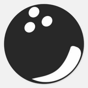 black bowling ball classic round sticker