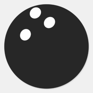 black bowling ball icon classic round sticker