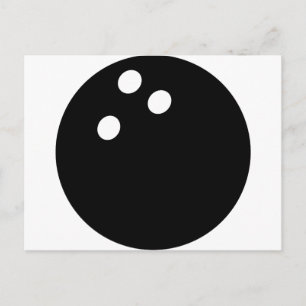 black bowling ball icon postcard