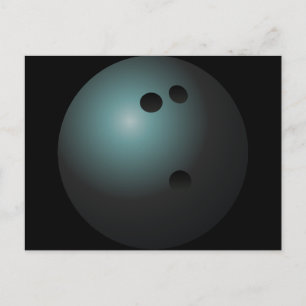 Black Bowling Ball Postcard